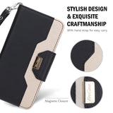 ProCase Galaxy J7 2018 Wallet Case, Galaxy J7 Aero/J7 Star/J7 Top/J7 Crown/J7 Aura/J7 Refine/J7 Eon Folding Flip Kickstand Case Protective Book Cover with Card Holders Mirror Wristlet -Black