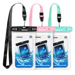 Mpow 024 Waterproof Case, Universal IPX8 Waterproof Phone Pouch Underwater Protective Dry Bag Compatible iPhone Xs Max/XS/XR/X/8/8P, Galaxy S9/S9P/, Google Pixel/HTC up to 6.5" (Pink Blue Black)