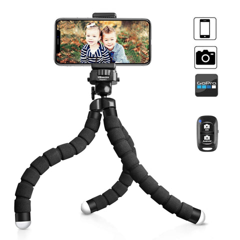 UBeesize Tripod S, Premium Phone Tripod, Flexible Tripod with Wireless Remote Shutter, Compatible with iPhone/Android Samsung, Mini Tripod Stand Holder for Camera GoPro/Mobile Cell Phone (Upgraded)