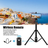 Eocean Selfie Stick Tripod, 54 Inch Extendable Camera Tripod for Cellphone and Gopro, Compatible with iPhone Xs/Xr/Xs Max/X/8/8Plus/7/Galaxy Note 9/S9/Huawei/Google/Xiaomi