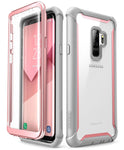 Samsung Galaxy S9+ Plus case, i-Blason [Ares] Full-Body Rugged Clear Bumper Case with Built-in Screen Protector for Samsung Galaxy S9+ Plus 2018 Release (Pink)