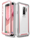 Samsung Galaxy S9+ Plus case, i-Blason [Ares] Full-Body Rugged Clear Bumper Case with Built-in Screen Protector for Samsung Galaxy S9+ Plus 2018 Release (Pink)