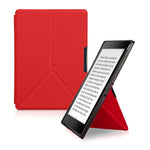 kwmobile Origami Case for Kobo Aura ONE - Ultra Slim Fit Premium PU Leather Cover with Stand - Red