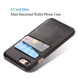 iPhone 8 Card Case, XRPow Synthetic Leather Wallet Case with Slim Professional Executive Snap On Cover with 2 Card Holder Slots for Apple iPhone 7/8 Black