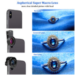 Phone Camera Lens,TODI 4K HD 2 in 1 120° Wide Angle Lens, 20X Macro Lens,Clip-On Phone Lens Compatible iPhone,Samsung, Most Andriod Phones No Distortion