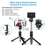 BlitzWolf Selfie Stick Tripod with Bluetooth Remote for Gopro iPhone x 8 Plus 7 6 6s Plus Android Samsung s9 s8 s7 Plus Edge 4 in 1 Mini Pocket Extendable Monopod Aluminum Alloy 360 Degree Rotation