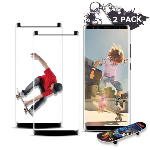 [2 Pack] Galaxy Note8 Screen Protector,Wtbone [3D Curved Edge][Case Friendly] Ultra Clear 9H Hardness Tempered Glass Screen Protector Bubble-Free Film Compatible Samsung Galaxy Note 8 2017, Black