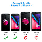 JETech Privacy Screen Protector for Apple iPhone 7 and iPhone 8, Anti-Spy Tempered Glass Film, 2-Pack