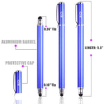 Bargains Depot Capacitive Stylus/Styli 2-in-1 Universal Touch Screen Pen for All Touch Screen Tablets & Cell Phones with 20 Extra Replaceable Soft Rubber Tips (Pack of 4)