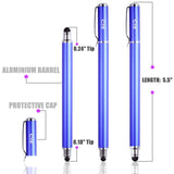 Bargains Depot Capacitive Stylus/Styli 2-in-1 Universal Touch Screen Pen for All Touch Screen Tablets & Cell Phones with 20 Extra Replaceable Soft Rubber Tips (Pack of 4)