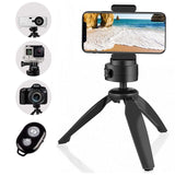 Heavy Duty Tripod, UBeesize Phone Camera Tabletop Mini Tripod Cell Phone Clip Holder, Compatible with iPhone, Smartphones, Gopro, Webcams, Compact Cameras DSLRs