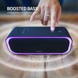 DOSS SoundBox Pro Portable Wireless Bluetooth Speaker V4.2 with 20W Stereo Sound, Active Extra Bass, Wireless Stereo Paring, Multiple Colors Lights, Waterproof IPX5, 10 Hrs Battery Life - Black