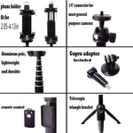 Portable 40 Inch Universal Selfie Stick, Selfie Stick Tripod with Wireless Remote, Extendable Mini Aluminum Alloy Handheld Monopod Phone Tripod Compatible with iPhone Samsung DSLR GoPro