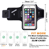 Sweat Resistance Armband Cell Phone Running Holder for iPhone X/8/7/6/6s & Galaxy S7/S6/S5-YORJA Sports Arm Band Case for Jogging,Workout,Hiking,Gym-with Key Slot,Card & Money Pocket (Black)