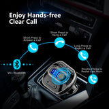 VicTsing (Upgraded Version) V4.1 Bluetooth FM Transmitter for Car, Wireless In-Car Bluetooth Adapter, Bluetooth Radio Transmitter Support Aux Input Output, TF Card and U-Disk, Hands-Free calls