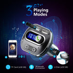 VicTsing (Upgraded Version) V4.1 Bluetooth FM Transmitter for Car, Wireless in-Car Bluetooth Adapter, Bluetooth Radio Transmitter Support Aux Input Output, TF Card and U-Disk, Hands Free Calls-Grey