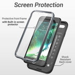 YOUMAKER Case for iPhone 8 & iPhone 7, Full Body with Built-in Screen Protector Heavy Duty Protection Shockproof Slim Fit Cover for Apple iPhone 8 (2017) / iPhone 7 (2016) 4.7 Inch - Black