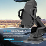 Maxboost DuraHold Series Car Phone Mount for iPhone Xs Max XR X 8 7 6s Plus SE,Galaxy S10 S10+ S10e S9 S8 Edge,Note 9 8,LG G7,Pixel,HTC[Washable Strong Sticky Gel Pad/Extendable Holder Arm (Upgrade)]