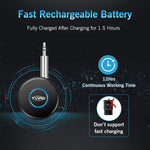 Tvird bluetooth 4.1 Receiver,bluetooth Adapter for Car,Hands-Free Wireless Audio Receiver Adapter for 3.5mm Audio Devices Portable Car Kits (A2DP)