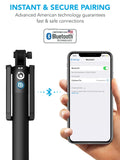 Premium 5-in-1 Bluetooth Selfie Stick for iPhone X XR XS 10 8 7 6 5, Samsung Galaxy S10 S9 S8 S7 S6 S5, Android - Selfie Sticks (Powered by USA Technology) Requires No Apps No Batteries No Downloads