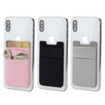 3 Pack Adhesive Phone Card Holder, BAIMAHUI Stretchy Credit Card Stick on Wallet Pocket Sleeve Compatible with iPhone, Samsung, Most Android Smart Phones (Black Gray Pink)
