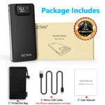 GETIHU Portable Charger, LED Display 10000mAh Power Bank, 4.8A 2 USB Ports High-Speed Battery Backup with Flashlight, Compatible with iPhone Xs X 8 7 6s Plus Samsung Galaxy Note 9 S9 iPad Tablet etc.