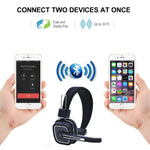 Truck Driver Bluetooth Headset/Office Headset, Wireless Over The Head Headset with Extra Boom Noise Reduction Mic for Phones,Call Center, Skype, VoIP