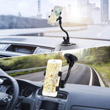 Car Phone Mount Windshield, Long Arm Clamp iVoler Universal Dashboard with Double Clip Strong Suction Cup Cell Phone Holder Compatible iPhone Xs XS Max X 7 8 Plus 6 Plus Galaxy S9 S8 S7 Plus Note 9