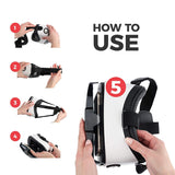 VR Headset - Virtual Reality Goggles by VR WEAR 3D VR Glasses for iPhone 6/7/8/Plus/X & S6/S7/S8/S9/Plus/Note and Other Android Smartphones with 4.5-6.5" Screens + 2 Stickers