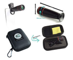 2BConnect Cell Phone Lens Telephoto Universal 20X Optical Zoom Lens. Universal Clamp Supports Most Smartphones Such as Samsung iPhone Camera Lens - Monocular Lens kit with Compact Elegant Carry case