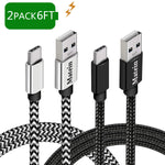 USB Type C Cable,[6FT 2Pack]Galaxy S8 Charging Cable Extra Long Braided Fast Charger Cord,MATEIN USB C to USB A Charger Cable for Samsung Galaxy Note10 9 8 S10 S9,Google Pixel 3,2 XL,LG G7 G6 V50 V40