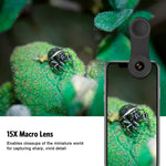 [Upgraded Version] Criacr Phone Camera Lens, 3 in 1 Cell Phone Lens Kit for iPhone, Samsung, 180°Fisheye Lens + 0.6X Wide Angle Lens +15X Macro Lens, for iPhone 7 Plus, 8, and Most Smartphones