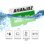Micro SD Card 32GB, AUAMOZ Micro SDHC Class 10 UHS-I High Speed Memory Card for Phone,Tablet and PCs - with Adapter (Green/White)
