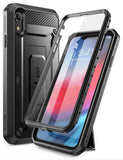 SUPCASE iPhone XR Case, Full-Body Rugged Holster Case with Built-in Screen Protector for Apple iPhone XR (2018 Release), Unicorn Beetle Pro Series (Black)