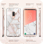 i-Blason Samsung Galaxy S9 Plus Case, [Built-in Screen Protector] [Cosmo] Full-Body Glitter Clear Bumper Case for Galaxy S9 Plus (2018 Release) (Marble)