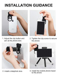 Phone Camera Lens Kit, 6 in 1 Cell Phone Camera Lens with 18X Zoom Telephoto Lens/Fisheye/Wide Angle& Macro Lens(Screwed Together)/Teleconverter/CPL, Compatible iPhone, Samsung & More