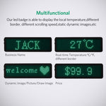 VADIV LED Name Tag Business Badge Rechargeable Nametag Card ID with Magnet/Pin for Restaurant Shop Party Bar Luggage Bag (Windows Only),48x12 Pixels Green