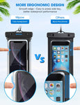 Mpow Waterproof Phone Pouch, Full Transparency IPX8 Waterproof Case with Adjustable Lanyard Universal Dry Bag Compatible for iPhone Xs Max/XS/XR/X/8, Galaxy S9,Note 8, Google up to 6.5" 2-Pack