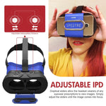 VIOTEK Spectre Folding Virtual Reality VR Headset Phone Accessory - Lightweight Glasses with Collapsible Case for Samsung Apple iPhone LG HTC Motorola Nokia Google Pixel and More!