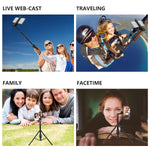 Selfie Stick Tripod,54 Inch Extendable Camera Tripod for Cellphone,Wireless Remote for Apple & Android Devices,Compatible with iPhone 6 7 8 X Plus,Samsung Galaxy S9 Note8,Gopro Adapter Included