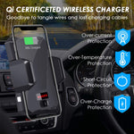 WiLEES Automatic Qi Wireless Car Charger Mount Infrared Induction Car Phone Holder for iPhone Xs Max X XR 8 Plus, Samsung Galaxy S9 S8 Plus Edge Note 9 Includes Dual Charger