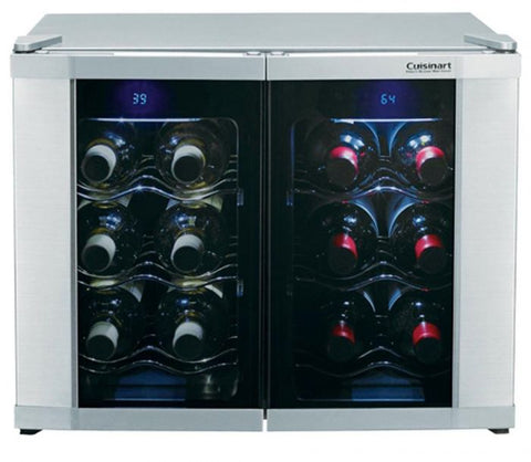 Marca: CUISINART, MINIBARES Y VINERAS, CAVA DE VINOS CUISINART CWC1200DZ 2 ZONAS 12 BOTELLAS