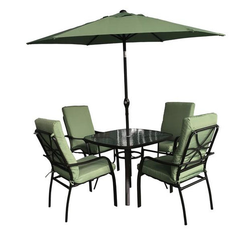 Set de terraza 6 piezas verde