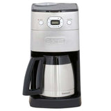 Cafetera automática Cuisinart para 10 tazas con molinillo, Garrafa térmica - Metal cepillado