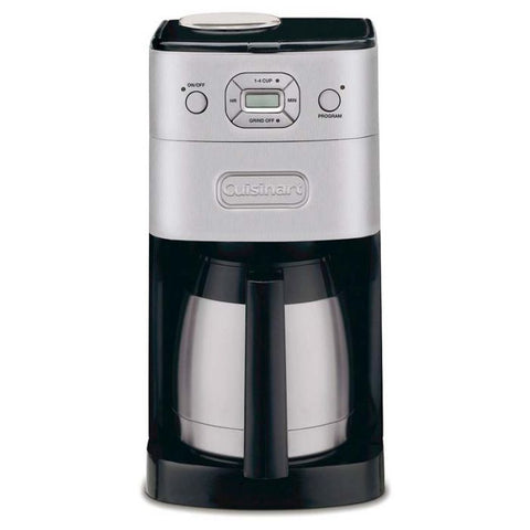 Cafetera automática Cuisinart para 10 tazas con molinillo, Garrafa térmica - Metal cepillado