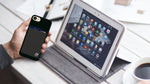 (Two) Stretchy Cell Phone Stick on Wallet Card Holder Phone Pocket for iPhone, Android and All Smartphones. (Black)
