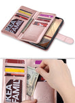 ULAK Wallet Case for iPhone Xs 5.8 Inch 2018, iPhone X 2017, Premium PU Leather Case with Credit Card Holders Magnetic Closure Flip Cover, Rose Gold/Black and White Stripes