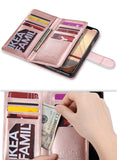 ULAK Wallet Case for iPhone Xs 5.8 Inch 2018, iPhone X 2017, Premium PU Leather Case with Credit Card Holders Magnetic Closure Flip Cover, Rose Gold/Black and White Stripes