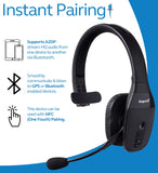 VXI BlueParrott B450-XT Noise Canceling Bluetooth Headset Bundle with USB Charging Cable, Blucoil Micro USB Car Charger, USB Wall Adapter and 5-Pack of Reusable Cable Ties