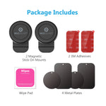 Magnetic Mount, WizGear Universal Stick On (2 Pack) Dashboard Magnetic Car Mount Holder, for Cell Phones and Mini Tablets with Fast Swift-snap Technology, Magnetic Cell Phone Mount